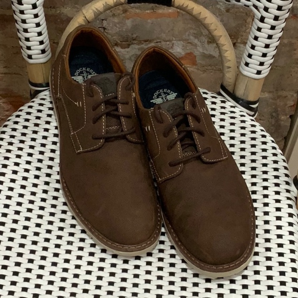 Dockers Blake Men's Sz 8.5M Dark Tan Casual Lace-up Buisness Lightweight.